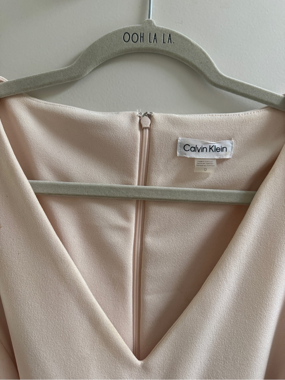 Calvin Klein Soft Blush V-Neck Dress